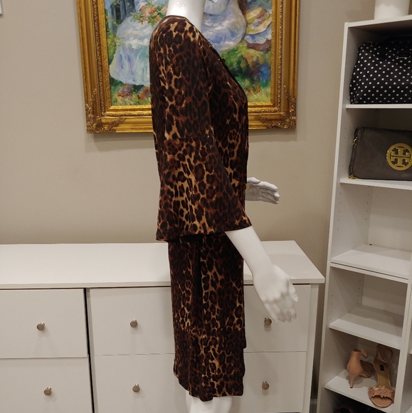 IMAN PLATINUM SIGNATURE LEOPARD PRINT DRESS XS - Picture 5 of 7